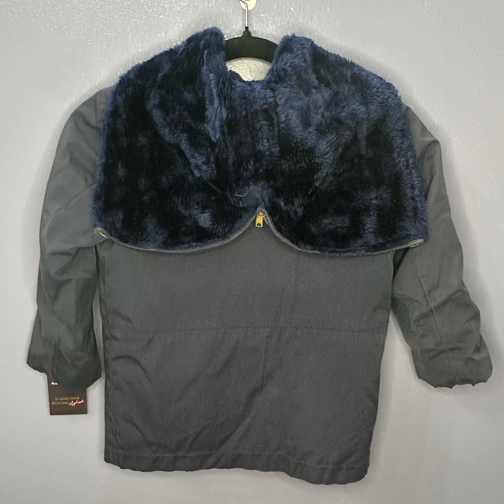 1970s Mighty-Mac Kids Winter Jacket Navy Pile Lined Talon Zip USA Vintage Rare 7